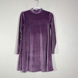 Forever 21 Velvet Dress Womens Small Purple Mock Neck Whimsigoth Fairycore Party